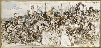 Skiss till "The Return of the Victors", 1879 (penna och bläck samt wc) av John Gilbert